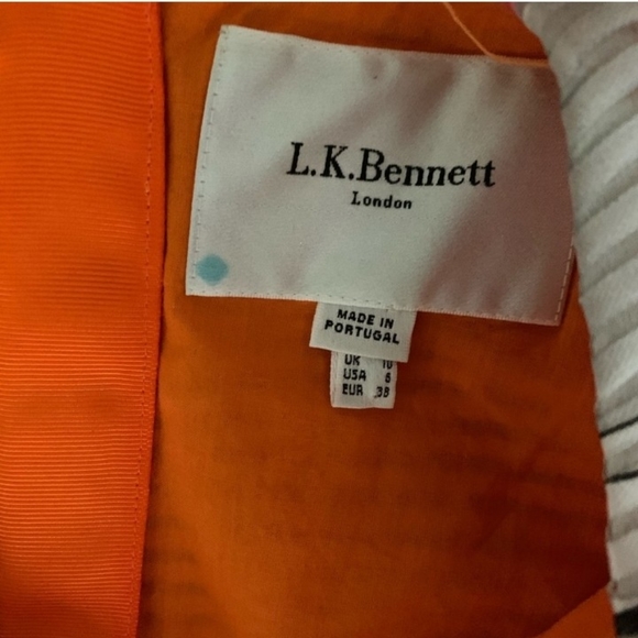 L. K. Bennett Prula graphic floral midi dress, pink pastels and peach, size 6 - Picture 2 of 10